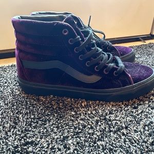 Purple velvet vans